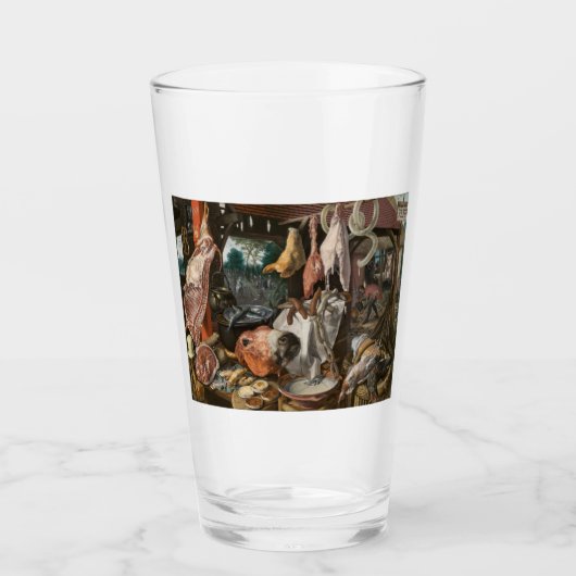 肉屋（Pieter Aertsen著） タンブラーグラス (正面)
