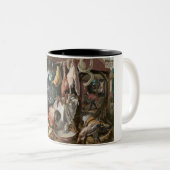肉屋（Pieter Aertsen著） ツートーンマグカップ (正面右)