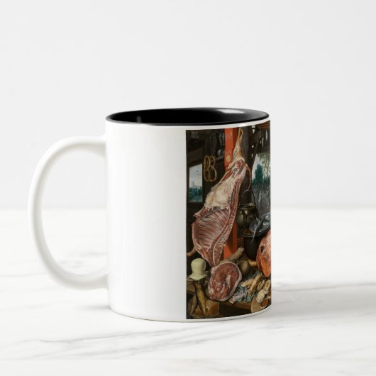 肉屋（Pieter Aertsen著） ツートーンマグカップ (左)
