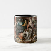 肉屋（Pieter Aertsen著） ツートーンマグカップ (中央)