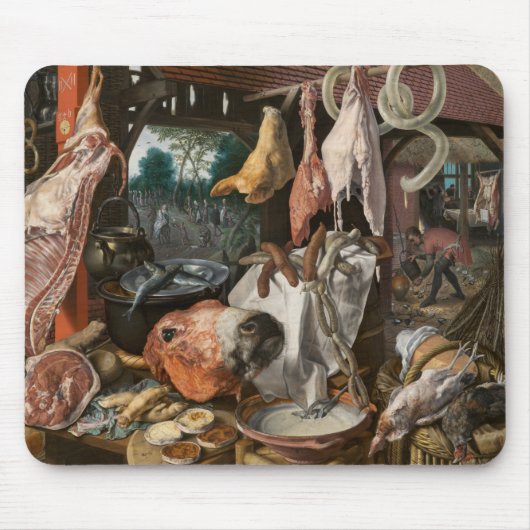 肉屋（Pieter Aertsen著） マウスパッド (正面)