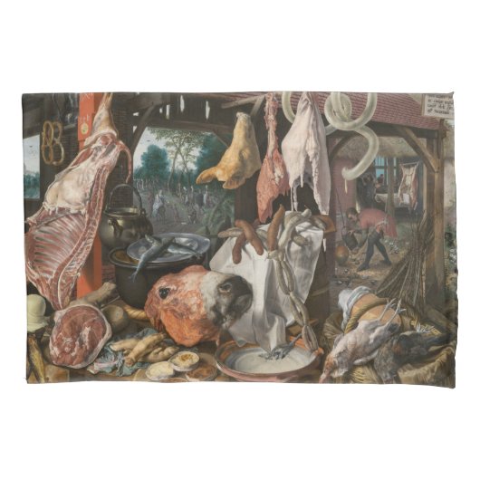 肉屋（Pieter Aertsen著） 枕カバー (正面左)