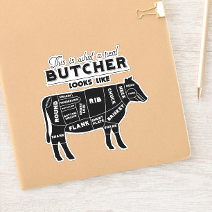 肉市場と肉屋ショップワーカーおもしろい引用文 シール