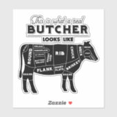 肉市場と肉屋ショップワーカーおもしろい引用文 シール (シート)