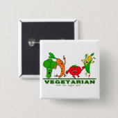 肉悪い、野菜の良いベジタリアン 缶バッジ (正面&裏面)