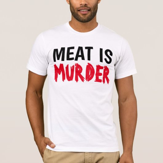 肉殺人Tシャツベジタリアンビーガン Tシャツ (正面)