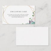 肉汁あふれる植物とゴールドフレームの封筒カード エンクロージャーカード (正面/裏面)