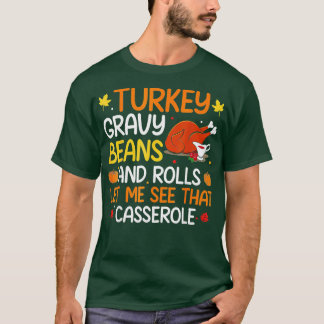 肉汁の豆と私に可愛転がい七面鳥Thanksgiv Tシャツ