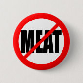 "肉無し" 缶バッジ (正面)