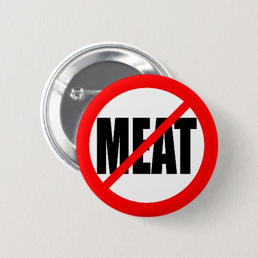 "肉無し" 缶バッジ (正面&裏面)