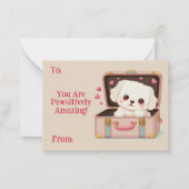 肉球とってもかわいいバレンタインのメッセージカード ノートカード (正面)