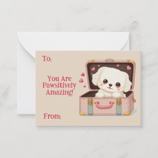 肉球とってもかわいいバレンタインのメッセージカード ノートカード (正面)