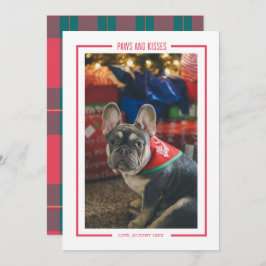肉球とキス 面白いペットの写真 ホリデーカード 招待状
