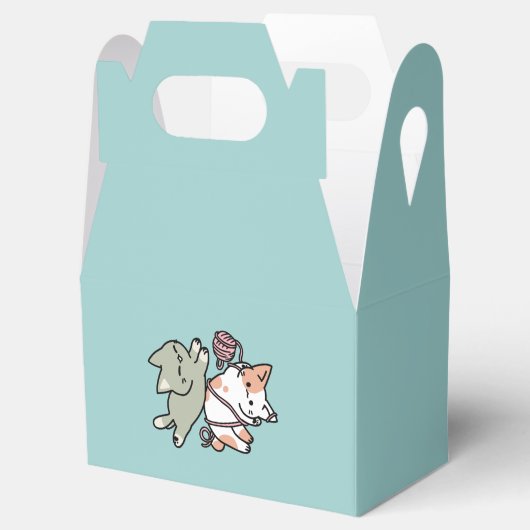 肉球と遊び – 愛らしい猫のイラスト フェイバーボックス (オープン)