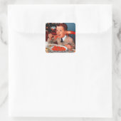 肉球のシールとしてホットドッグ スクエアシール (バッグ)