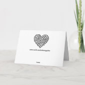 肉球のハート型シルエットグリーティングカード カード (裏面)