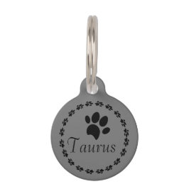 肉球の円形ロゴ 名前 ペット　ネームタグ