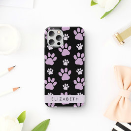 肉球の模様 ライラックパウ 犬の足跡 あなたの名前 iPhone 16ケース