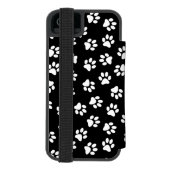 肉球の模様、犬の肉球、白い肉球 INCIPIO iPhoneウォレットケース (フォリオ裏面)