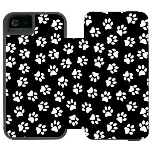 肉球の模様、犬の肉球、白い肉球 iPhone SE/5/5sウォレットケース