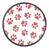 肉球の模様、犬の肉球、赤い肉球 アイスホッケーパック (正面)