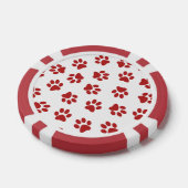 肉球の模様、犬の肉球、赤い肉球 ポーカーチップ (シングル)