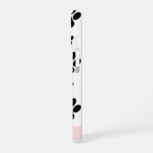 肉球の模様、犬の足、モノクロ、あなたの名前 iPhone 16ケース (左側面)