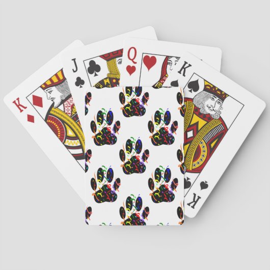 肉球の足跡 コンフェッティとパーティーの飾り ストリームパターン トランプ (裏面)