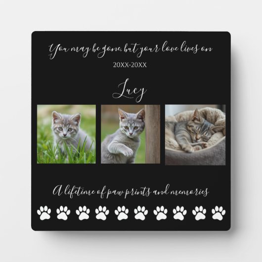 肉球の跡と記憶 - オーダーメイド ペット - 猫 写真 フォトプラーク (正面)