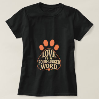 肉球タイポグラフィーペットオーナーギフトTシャツ Tシャツ
