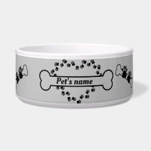 肉球ハートのオリジナルペットボウル