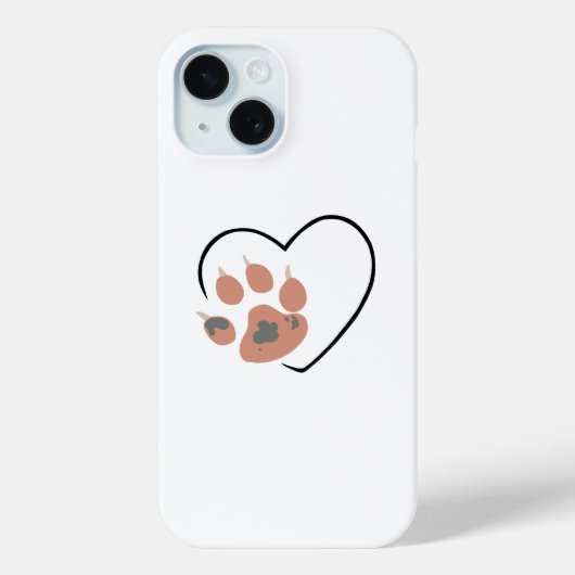 肉球ハート - かわいいペット好きのデザイン  Case-Mate iPhoneケース (裏面)