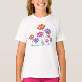 肉球フラワーガーデン Tシャツ