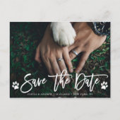 肉球プリントの結婚式・Save the Date写真 案内ポストカード (正面)