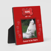 肉球プリント レッド カスタム フォトプラーク (正面)