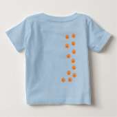 肉球プリント - 名前または犬種を追加 ベビーTシャツ (裏面)