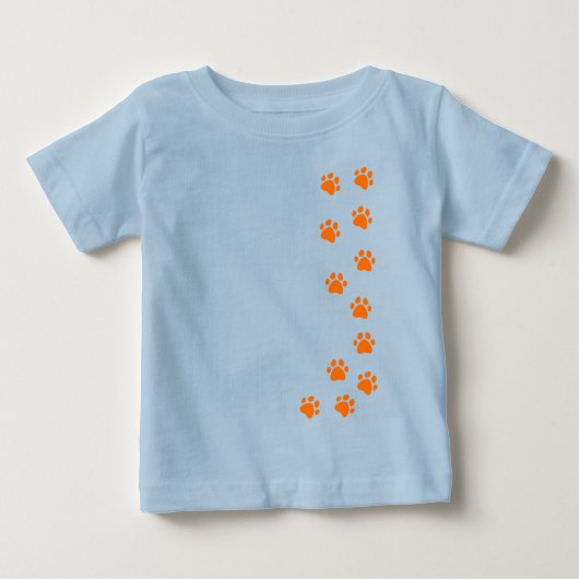 肉球プリント - 名前または犬種を追加 ベビーTシャツ (正面)