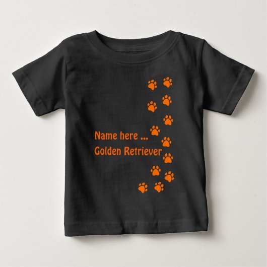 肉球プリント - 名前または犬種を追加 ベビーTシャツ (正面)