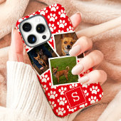肉球ペットフォトコラージュ 赤いモノグラム Case-Mate iPhoneケース