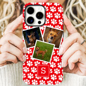 肉球ペットフォトコラージュ 赤いモノグラム Case-Mate iPhoneケース