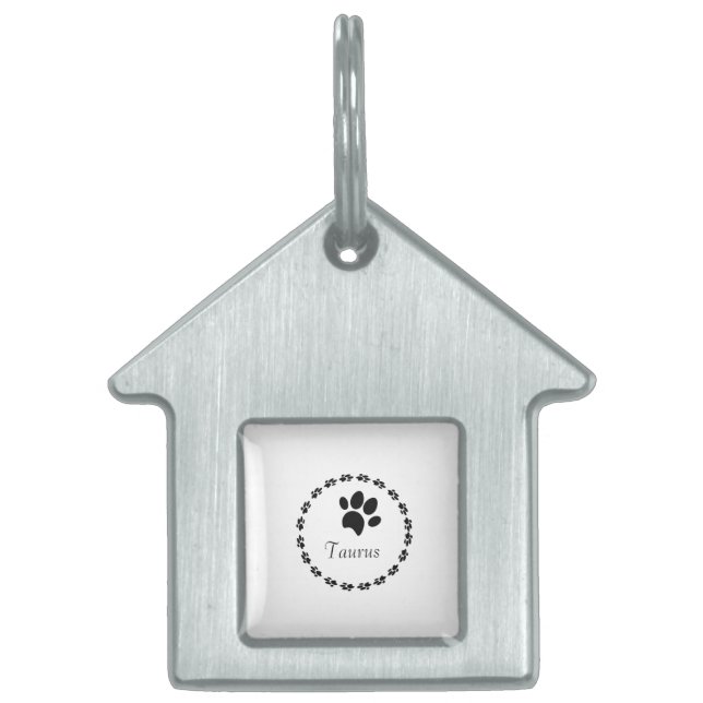 肉球丸型ロゴ 名前 ペットネームタグ (正面)