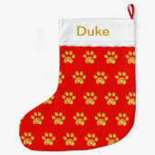 肉球模様 ラージクリスマスストッキング (裏面)