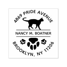 肉球猫宛名スタンプ 自己インク