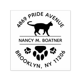 肉球猫宛名スタンプ 自己インク セルフインキングスタンプ