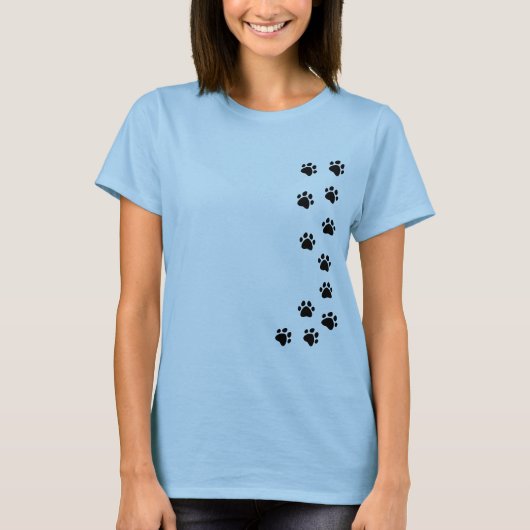 肉球Tシャツ - 名前または犬種を追加 Tシャツ (正面)