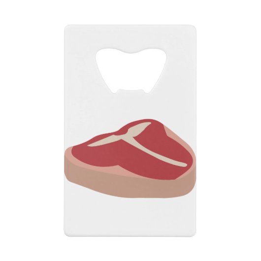 肉生ステーキフレッシュたんぱく質豚肉チョップビーフステーキ クレジットカード栓抜き (正面)