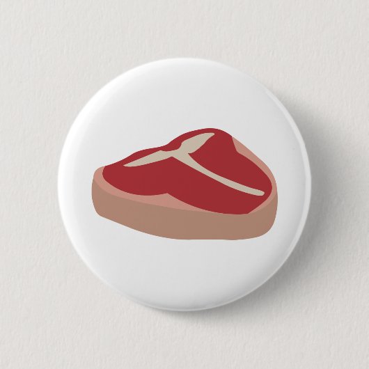 肉生ステーキフレッシュたんぱく質豚肉チョップビーフステーキ 缶バッジ (正面)