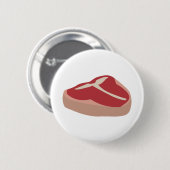 肉生ステーキフレッシュたんぱく質豚肉チョップビーフステーキ 缶バッジ (正面&裏面)