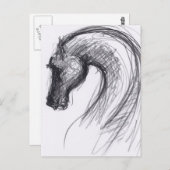 肉筆オリジナル 馬年 辰年 ポストカード1 ポストカード (正面/裏面)