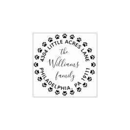 肉筆印刷によるファミリ差出人住所スタンプ ラバースタンプ